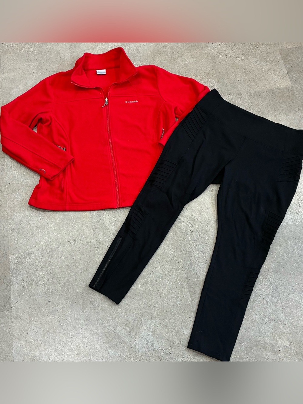 Women’s ATHLETA/COLUMBIA Zippered Leggings & Fleece Jacket, sz 2X
